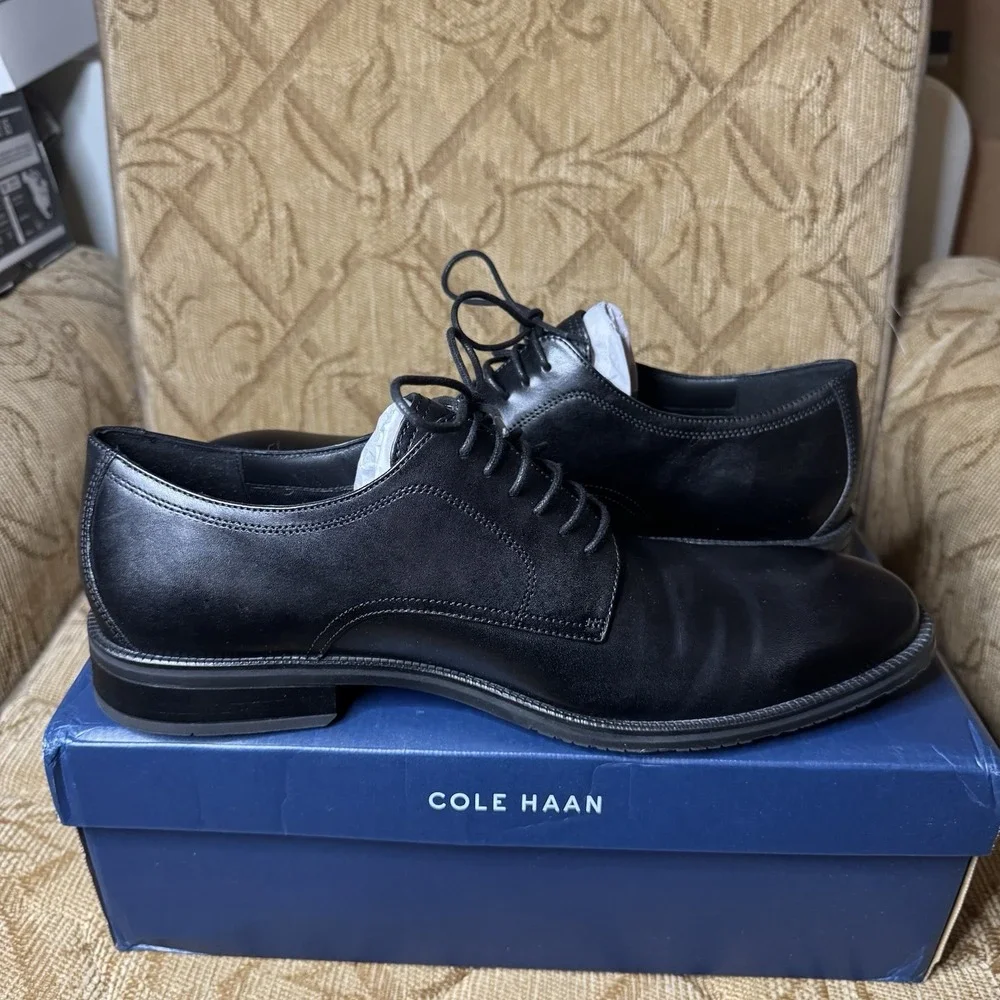 Cole Haan Mens Modern Classics Plain Toe Oxfords Black - Size 13- C38446‎ BLACK